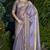 Grey heavy sequin embroidered work fendy two tone silk saree sari