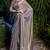 Grey heavy sequin embroidered work fendy two tone silk saree sari
