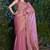 Onion pink heavy sequin embroidered work fendy two tone silk saree sari