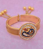gold plated american diamond peacock design meenakari kada women traditional