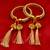 gold plated brass satin silk wrapped kundan hanging jhumki design bangle set
