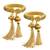 gold plated brass satin silk wrapped kundan hanging jhumki design bangle set