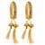 gold plated brass satin silk wrapped kundan hanging jhumki design bangle set