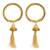 gold plated brass satin silk wrapped kundan hanging jhumki design bangle set