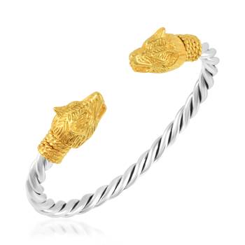 brass silverplated golden head free size fashion kada bangle for men and women 2