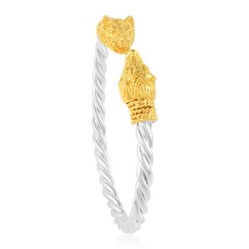 brass silverplated golden head free size fashion kada bangle for men and women 3