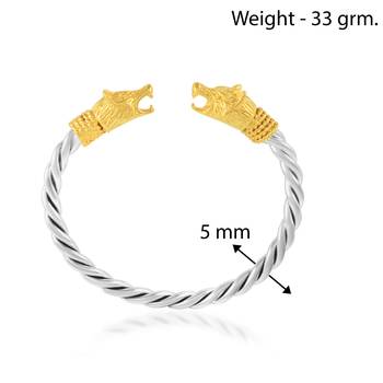 brass silverplated golden head free size fashion kada bangle for men and women 4