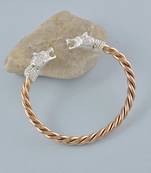 brass rose gold plated silver head kada bangle bracelet for men and women