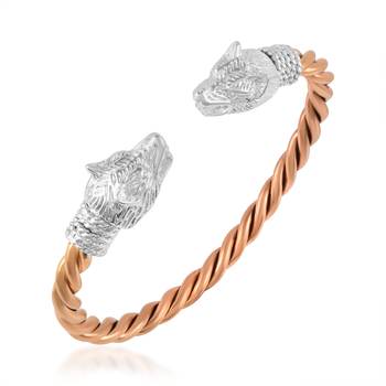 brass rose gold plated silver head kada bangle bracelet for men and women 2