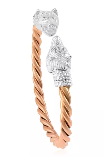 brass rose gold plated silver head kada bangle bracelet for men and women