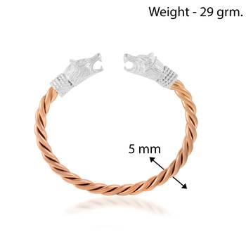 brass rose gold plated silver head kada bangle bracelet for men and women 4