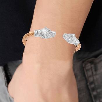 brass rose gold plated silver head kada bangle bracelet for men and women 5