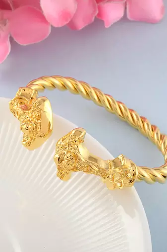 brass goldplated satan skull head kada for men and women
