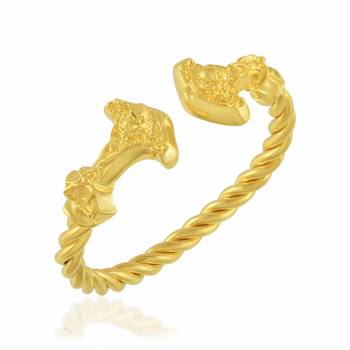 brass goldplated satan skull head kada for men and women 2