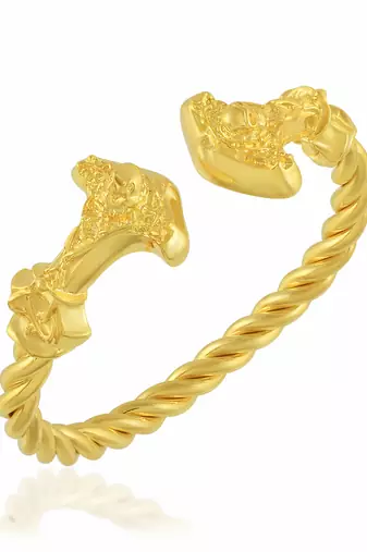 brass goldplated satan skull head kada for men and women