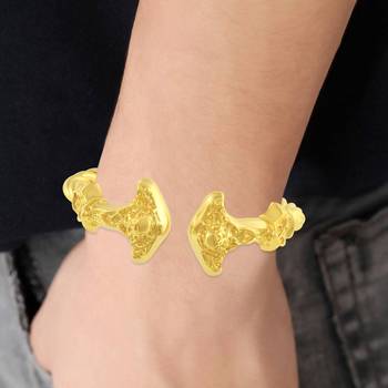 brass goldplated satan skull head kada for men and women 4
