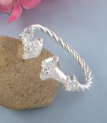 brass anti tarnish silverplated satan skull head kada for men and women