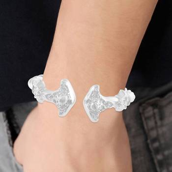 brass anti tarnish silverplated satan skull head kada for men and women 5