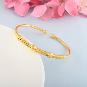 Brass goldplated free size bangle kada cuff bracelet for men and women 1