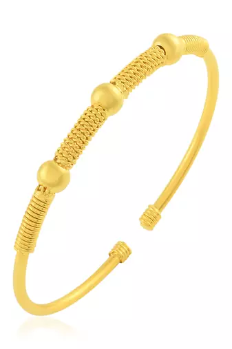 Brass goldplated free size bangle kada cuff bracelet for men and women