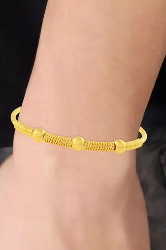 Brass goldplated free size bangle kada cuff bracelet for men and women