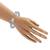 silver plated stainless steel hand-carving square shape free size tiger head kada