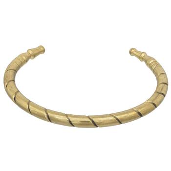 Brass tube design stripe slit open end free size kada men women 1