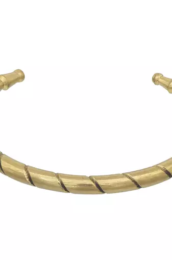 Brass tube design stripe slit open end free size kada men women