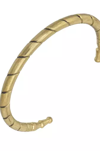 Brass tube design stripe slit open end free size kada men women