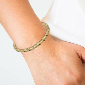 Brass tube design stripe slit open end free size kada men women 4