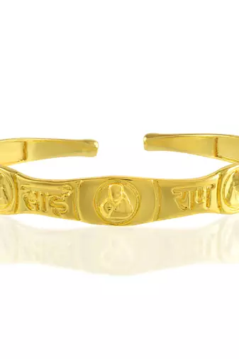 brass micron gold plated sai baba bangle bracelet kada