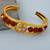 gold plated om ganesh original panchmukhi rudraksh free size bangle
