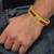 gold plated om ganesh original panchmukhi rudraksh free size bangle