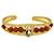gold plated om and black enamel ganesh original panchmukhi rudraksh bangle