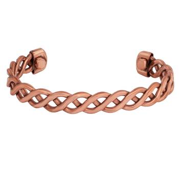 copper inter cross locking design free size health benificial bangle men women 1