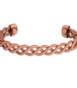 copper inter cross locking design free size health benificial bangle men women