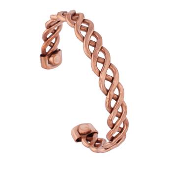 copper inter cross locking design free size health benificial bangle men women 2