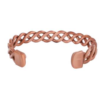 copper inter cross locking design free size health benificial bangle men women 3