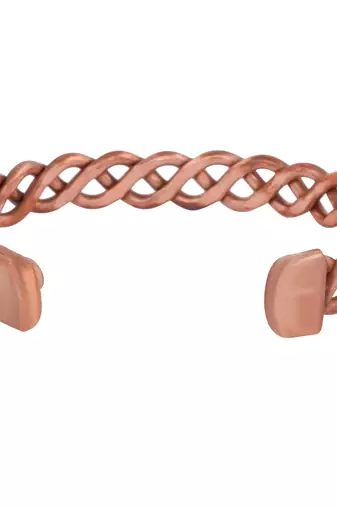 copper inter cross locking design free size health benificial bangle men women