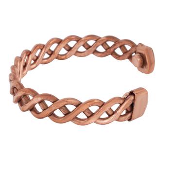 copper inter cross locking design free size health benificial bangle men women 4
