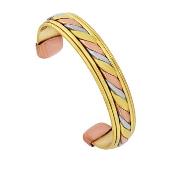 Mix multi-metal copper bracelet free size kada for good health and reliving 1