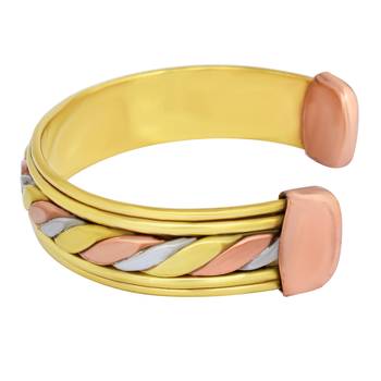 Mix multi-metal copper bracelet free size kada for good health and reliving 3