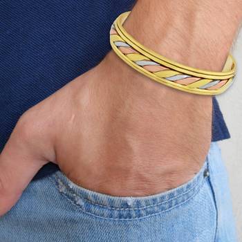 Mix multi-metal copper bracelet free size kada for good health and reliving 4