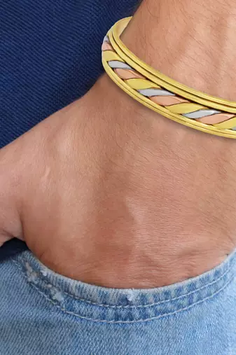 Mix multi-metal copper bracelet free size kada for good health and reliving