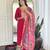 Red Chanderi silk kurta set for women with dupatta