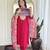 Red Chanderi silk kurta set for women with dupatta