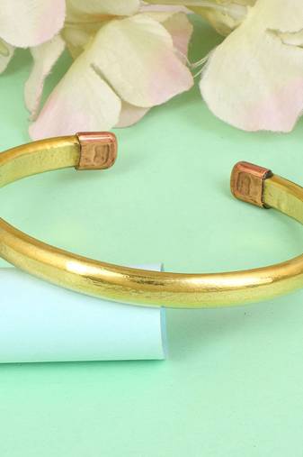 pure brass free size adjustable bangle bracelet cuff kada for men and women