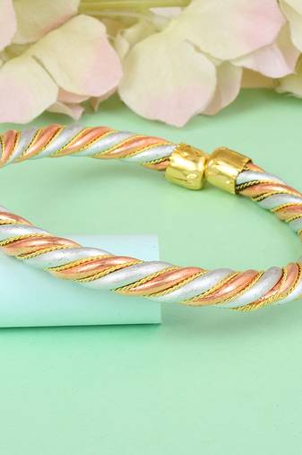 mix metal asht-dhatu free size adjustable bangle kada for men women