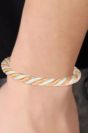 mix metal asht-dhatu free size adjustable bangle kada for men women