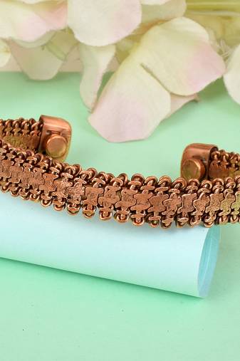 pure copper free size adjustable health benificial cuff kada men women